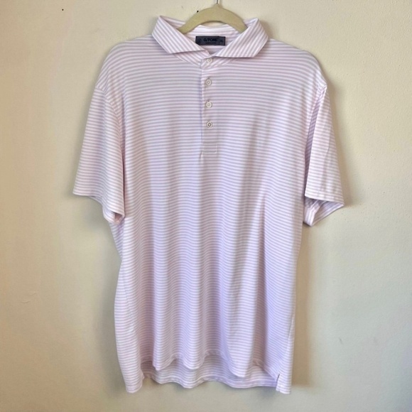 G/FORE Blush Feeder Stripe Tech Pique Polo - Picture 3 of 7